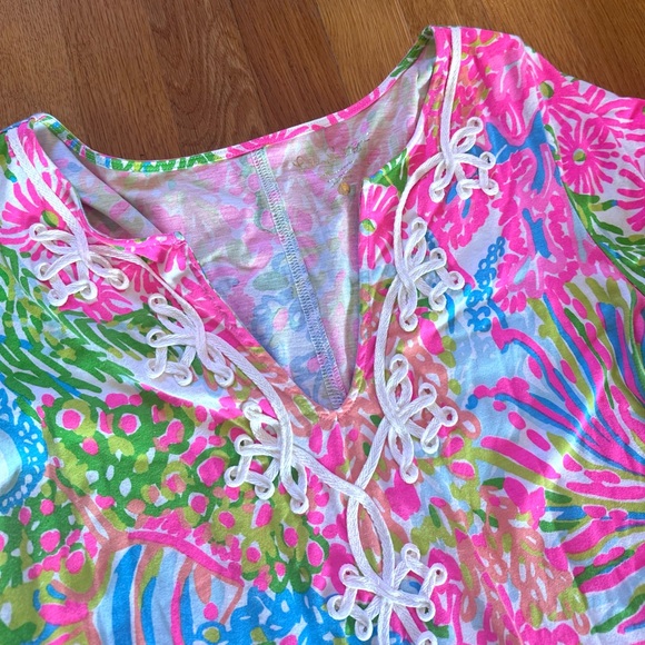 Lilly Pulitzer Brewster Dress in More Lovers Coral Pink Women’s Large - Picture 2 of 4